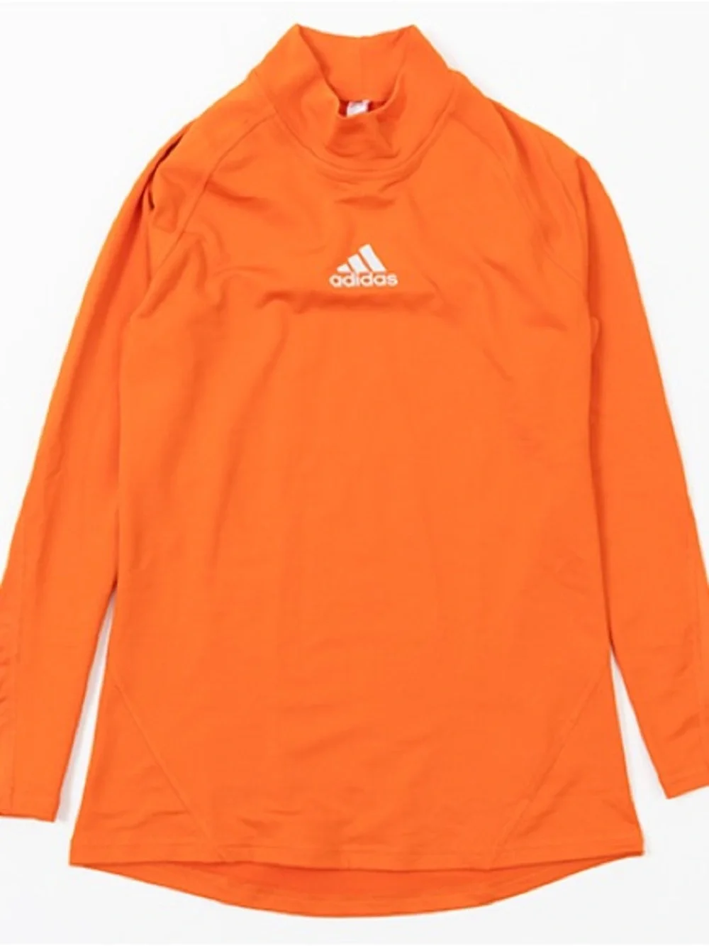 Brand New-adidas TechFit Base Layer Bright Orange Mock Neck Long Sleeve Top